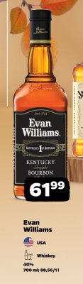 Whiskey Evan Williams Kentucky Bourbon 700ml promocja w Netto