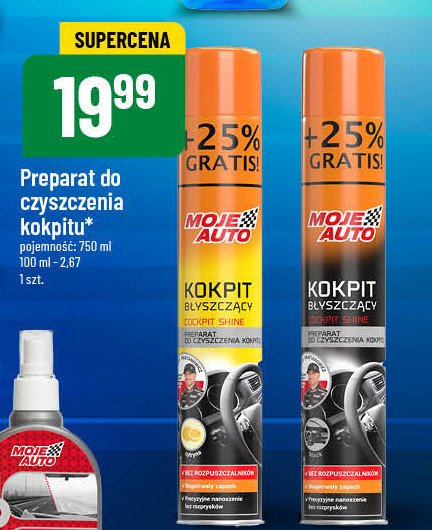 Preparat do czyszczenia kokpitu żółty Moje auto promocja