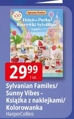 Książka Sylvanian Familes/Sunny Vibes z naklejkami/Kolorowanka HarperCollins promocja w Leclerc