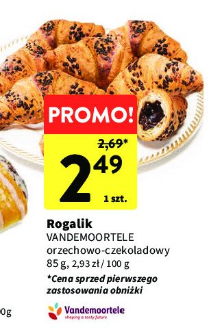 Rogal orzechowo-czekoladowy Vandemoortele promocja