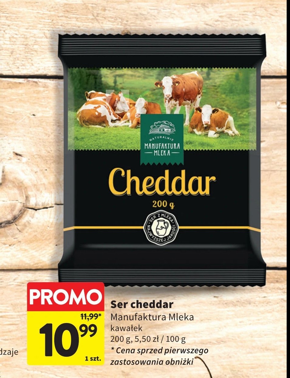 Ser cheddar Manufaktura mleka promocja w Intermarche