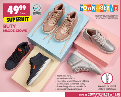 Buty m艂odzie偶owe 32-37 Youngstyle promocja