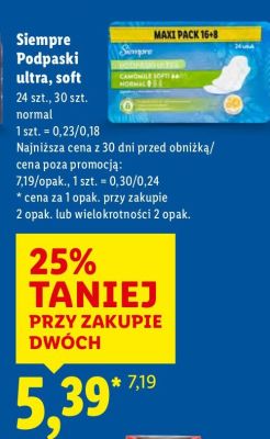 Podpaski ultra promocja w Lidl