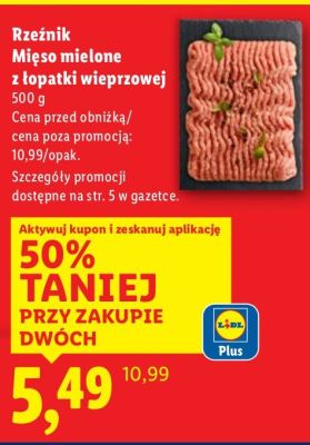 Mięso mielone z łopatki wieprzowej Lidl promocja