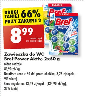 Kostka do wc 4 function lemon Bref power aktiv promocja w Biedronka