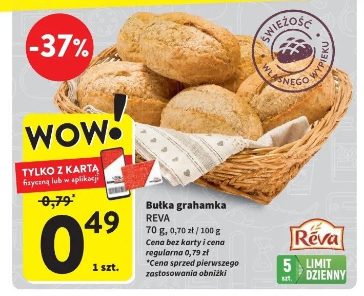 Bułka grahamka Reva promocja w Intermarche