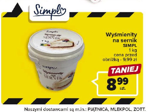 Wy艣mienity na sernik Simply v promocja