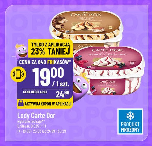 Lody yoghurt & forest fruit Algida carte d'or promocja w POLOmarket