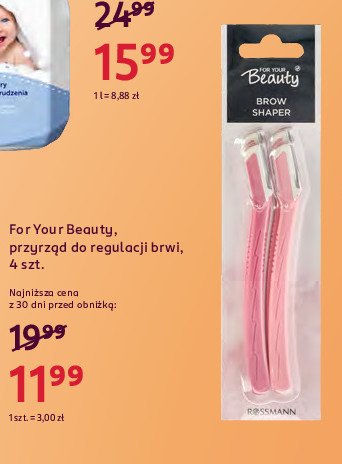 Trymery do brwi For your beauty promocja w Rossmann