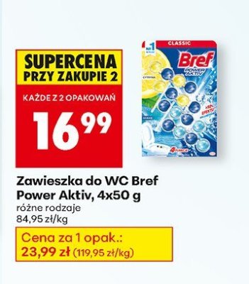 Zawieszka do WC Bref Power Aktiv, 4x50 g promocja w Biedronka