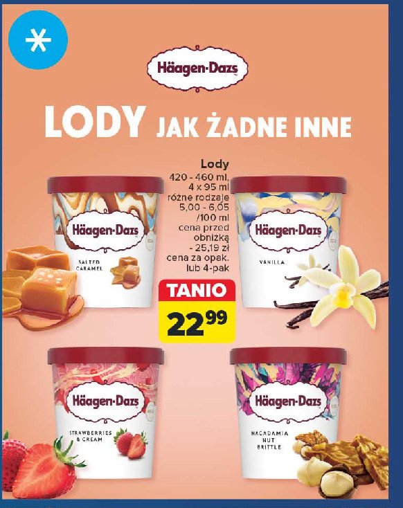 Lody strawberries & cream Haagen-dazs promocja