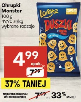 Chrupki monster munch WALKERS FRITO LAY WALKERS promocja w Delikatesy Centrum