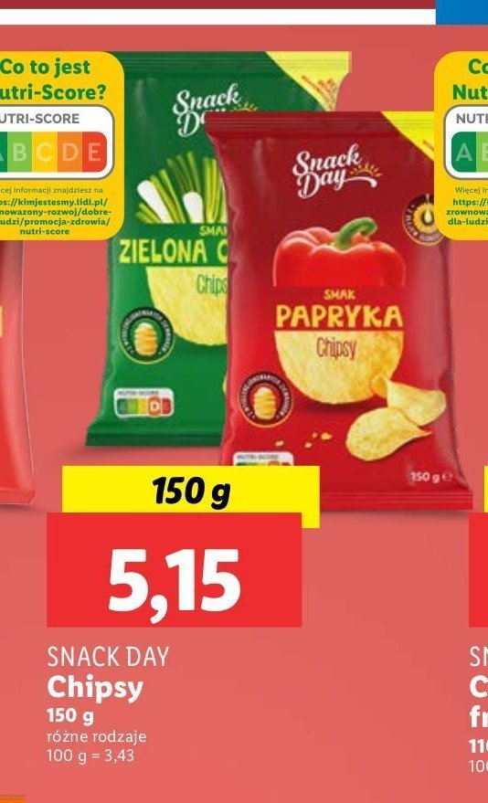 Chipsy zielona cebulka Snack day promocja