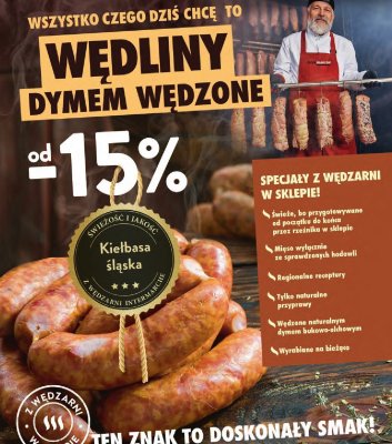 Wędliny dymem wędzone od -15% Intermarche promocja w Intermarche