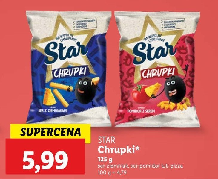 Chrupki ser z ziemniakami Star chips promocja w Lidl