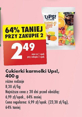 Karmelki owocowe Ups! promocja