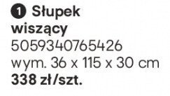 Słupek wiszący Maza dąb promocja w Castorama