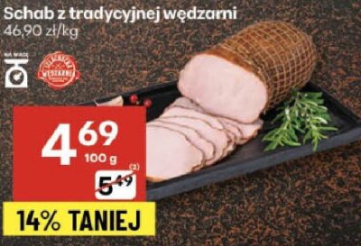 Schab z tradycyjnej wędżarni promocja w Delikatesy Centrum