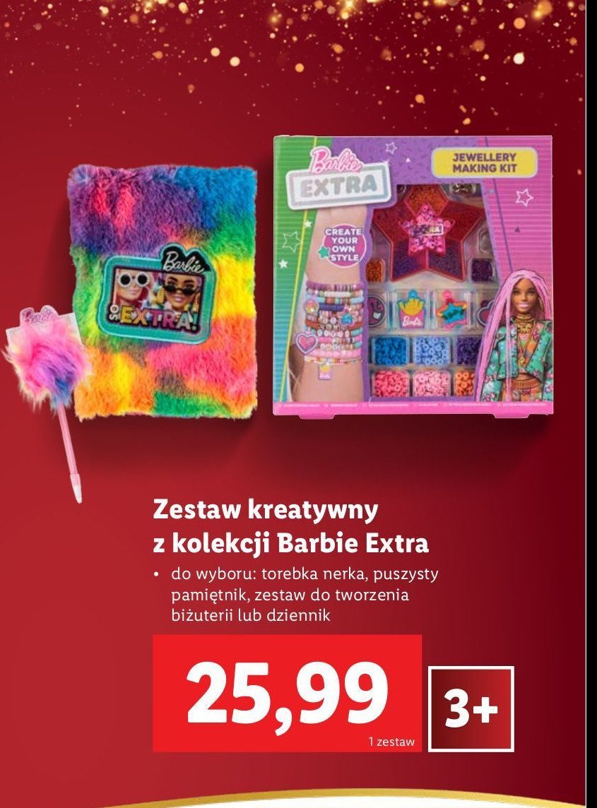 Zestaw kreatywny barbie extra promocja w Lidl