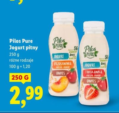 Jogurt pitny 250 g różne rodzaje promocja w Lidl
