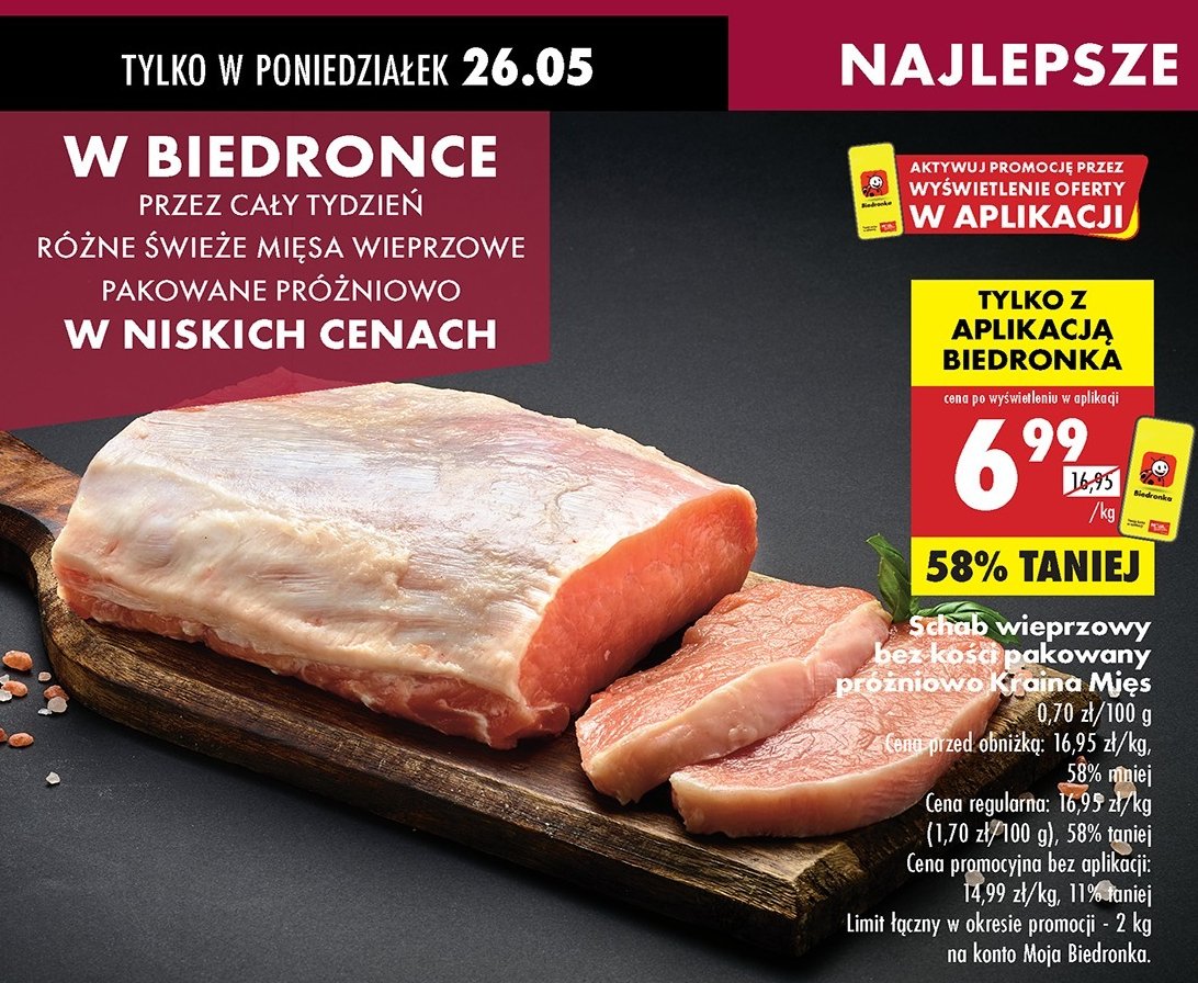 Schab wieprzowy bez kości Kraina mięs promocja