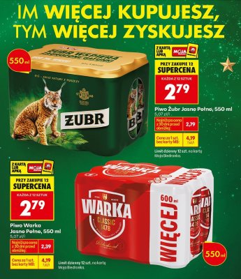 Piwo Żubr Jasne Pełne, 550 ml promocja w Biedronka