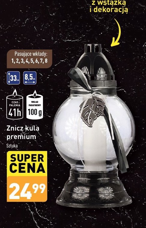 Znicz szklany kula premium promocja