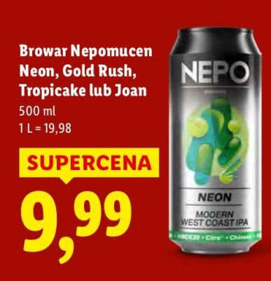 Piwo Browar Nepomucen Neon promocja w Lidl