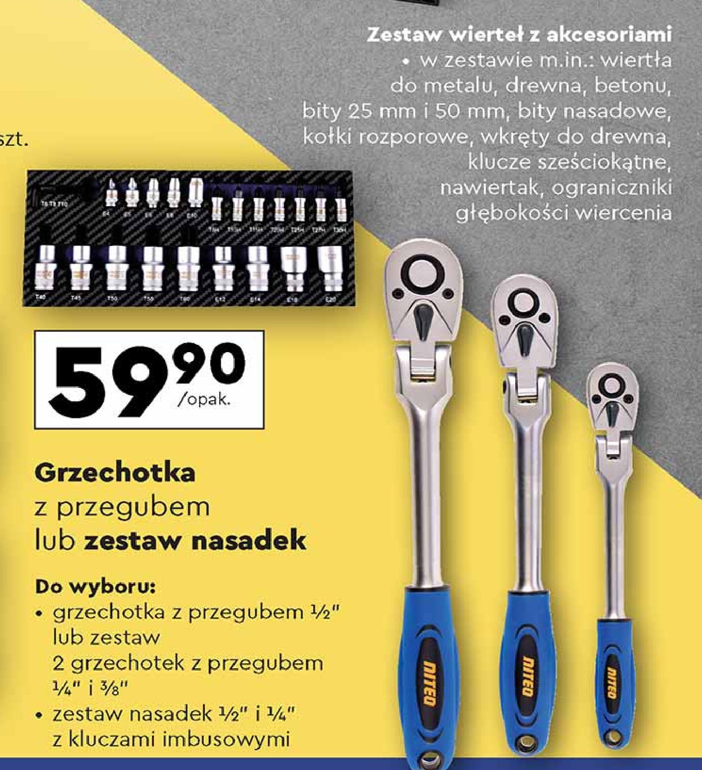 Grzechotka z przegubem 1/2" Niteo tools promocja