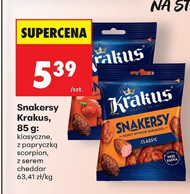 Chipsy mięsne Snakersy z serem cheddar promocja w Biedronka