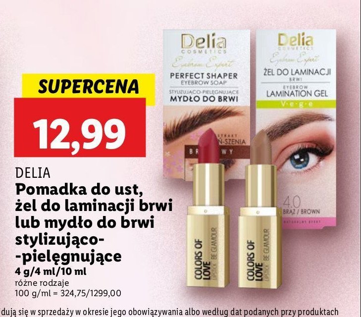 Żel do laminacji brwi 3.0 Delia promocja w Lidl