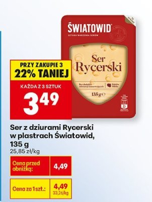 Ser z dziurami Rycerski w plastrach Światowid, 135 g promocja w Biedronka