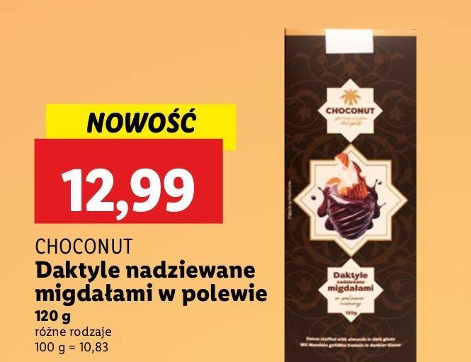 Daktyle nadziewane migdałami w polewie Choconut promocja w Lidl
