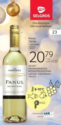 Wino Panul Sauvignon Blanc promocja w Selgros