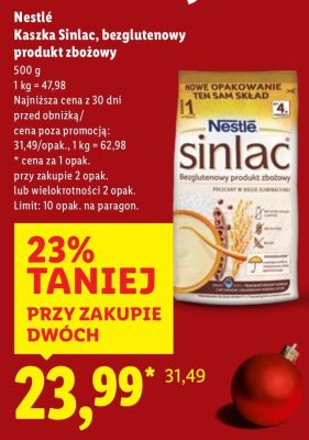 Kaszka Sinlac bezglutenowy produkt zbożowy 0,5 kg promocja w Lidl
