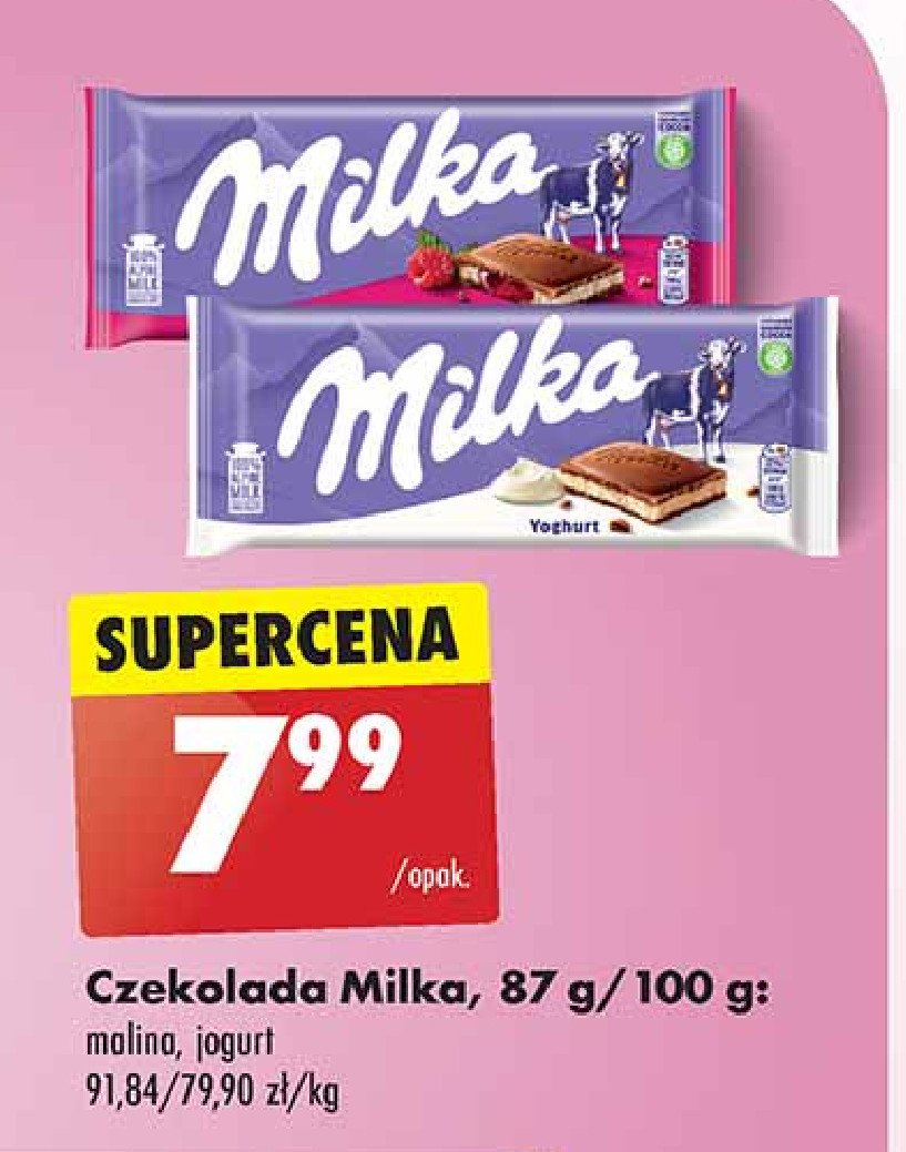 Czekolada raspberry cream Milka promocja