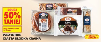 Wszystkie ciasta Słodka Kraina DRUGIE -50% promocja w Biedronka