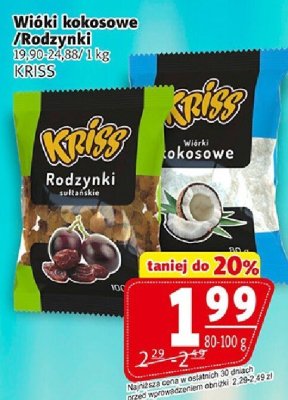 Wiórki kokosowe Rodzynki promocja w Prim Market