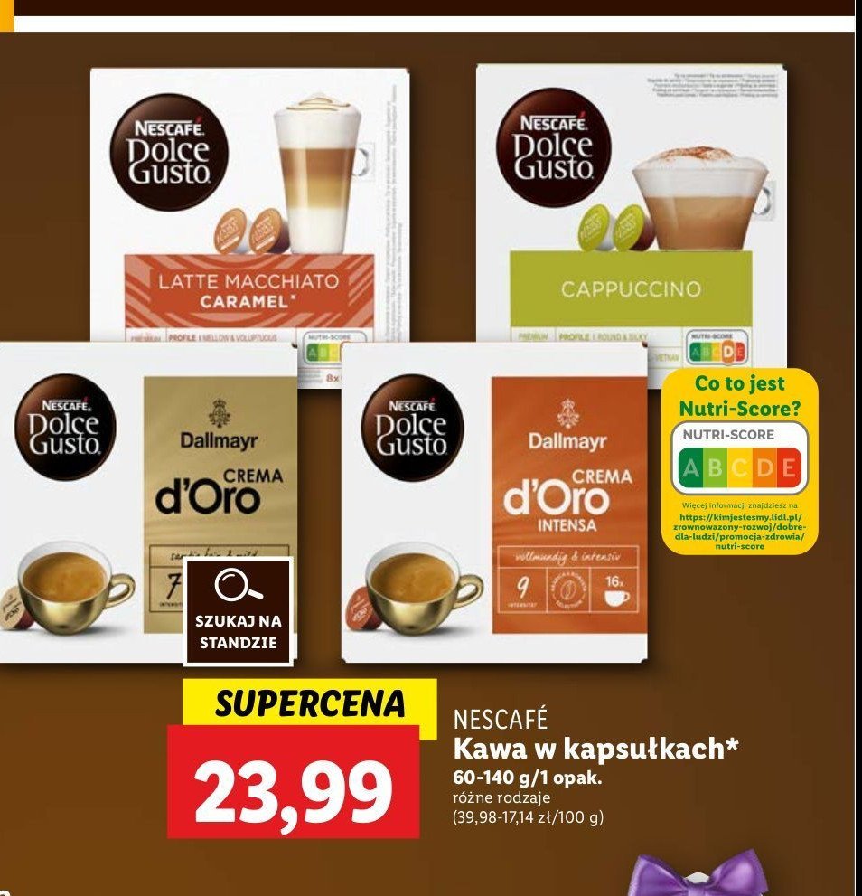 Kawa latte macchiato caramel Nescafe dolce gusto promocja w Lidl