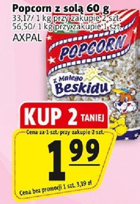 Popcorn z solą 60 g AXPAL promocja w Prim Market
