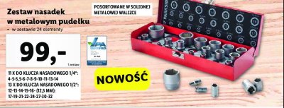 Zestaw nasadek w metalowym pudełku Parkside promocja