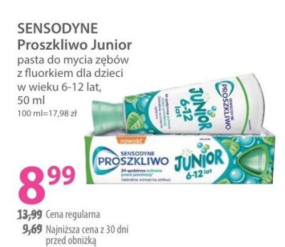 Pasta SENSODYNE Proszkliwo Junior promocja w Hebe