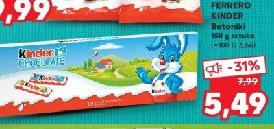 Czekoladki świąteczne zajączek wielkanocny Kinder chocolate promocja