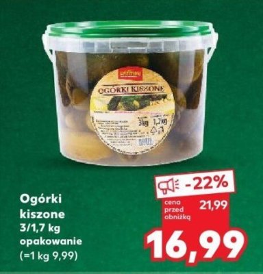 Ogórki kiszone 3/1,7kg  promocja w Kaufland
