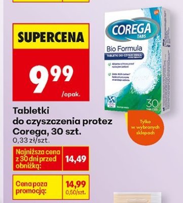 Tabletki do czyszczenia protez Corega, 30 szt. promocja w Biedronka