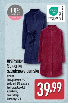 Sukienka sztruksowa damska UP2FASHION promocja w Aldi