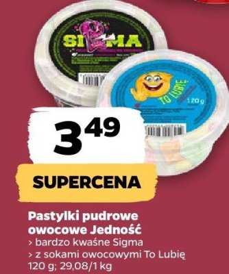 Pastylki pudrowe owocowe promocja w Netto