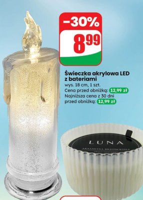 Świeczka akrylowa LED z bateriami promocja w Dino