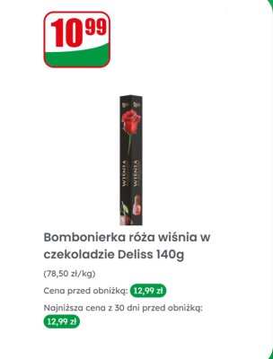 Bombonierka róża wiśnia w czekoladzie  promocja w Dino