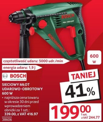 Młot sieciowy udarowo-obrotowy BOSCH 600 W promocja w Selgros